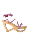 Isabel Marant Woman Sandals Mauve Size 6.5 Textile Fibers In Purple