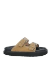 Isabel Marant Lennyo Studded Suede Flat Sandals In Green
