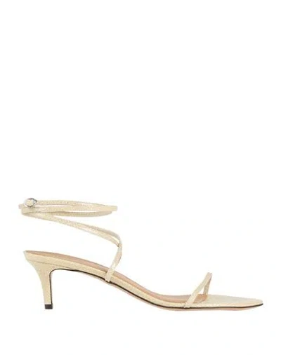 Isabel Marant Woman Sandals Pastel Yellow Size 6.5 Goat Skin In Neutral