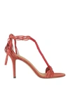 Isabel Marant Anssi 80mm Leather Sandals In Red