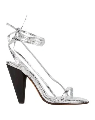 Isabel Marant Woman Sandals Silver Size 5.5 Goat Skin