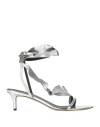 Isabel Marant Woman Sandals Silver Size 5.5 Goat Skin In Silver