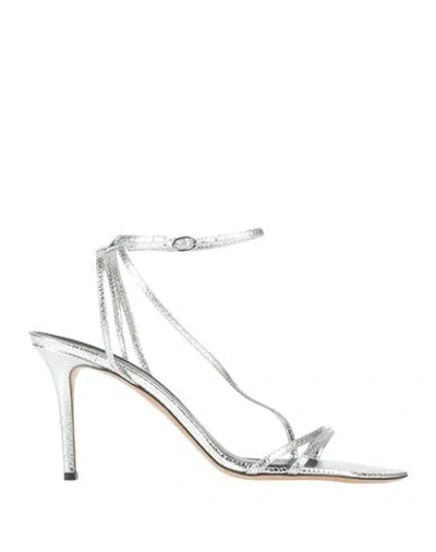 Isabel Marant Woman Sandals Silver Size 6.5 Goat Skin