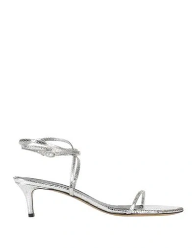 Isabel Marant Woman Sandals Silver Size 6.5 Goat Skin