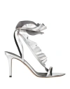 Isabel Marant Woman Sandals Silver Size 6 Lambskin In Silver