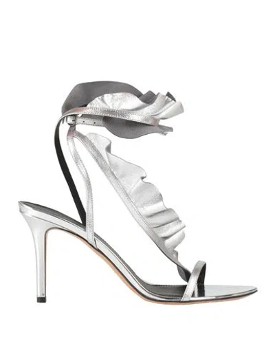Isabel Marant Woman Sandals Silver Size 6 Lambskin