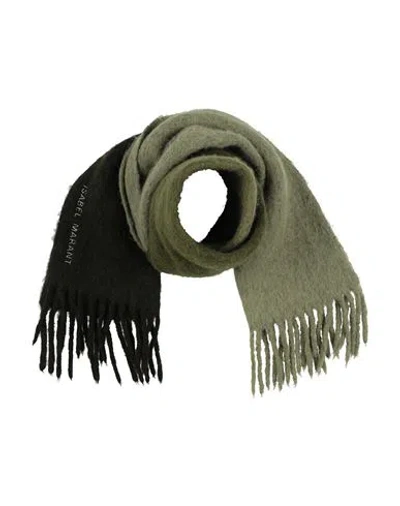 Isabel Marant Woman Scarf Military Green Size - Alpaca Wool, Polyamide In Gray