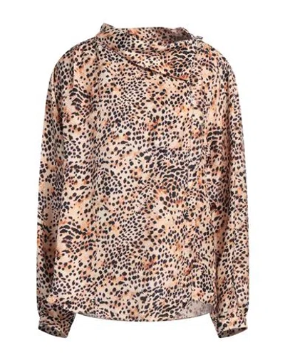 Isabel Marant Woman Shirt Beige Size 10 Viscose, Silk In Brown