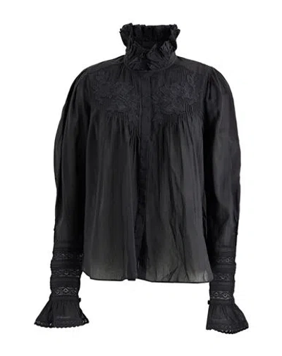 Isabel Marant Woman Shirt Black Size 2 Cotton, Silk