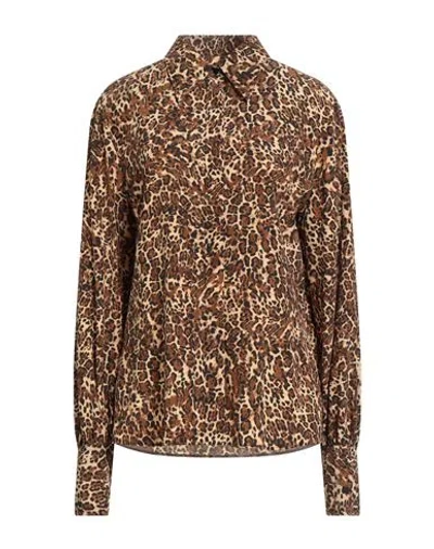 ISABEL MARANT ISABEL MARANT WOMAN SHIRT CAMEL SIZE 8 SILK, ELASTANE