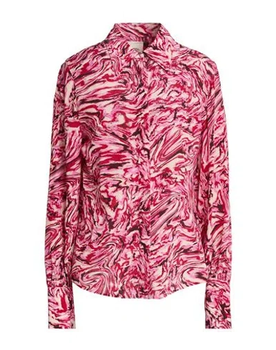 Isabel Marant Woman Shirt Fuchsia Size 6 Silk In Multi
