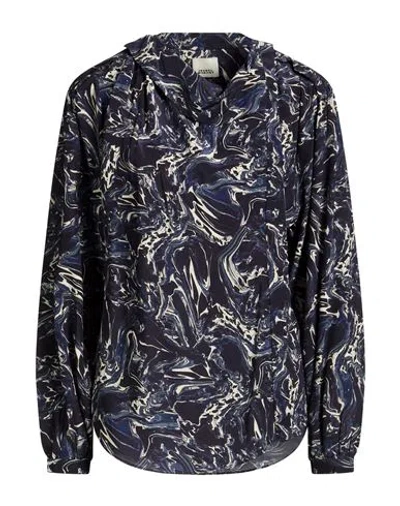 Isabel Marant Woman Shirt Navy Size 8 Silk In Blue