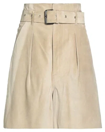 Isabel Marant Woman Shorts & Bermuda Shorts Beige Size 8 Cowhide
