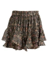 Isabel Marant Woman Shorts & Bermuda Shorts Black Size 8 Silk, Lurex