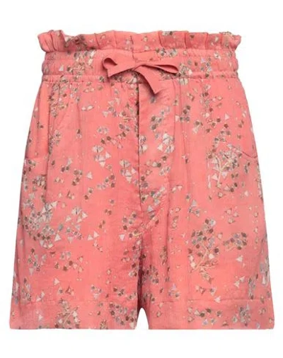 ISABEL MARANT ISABEL MARANT WOMAN SHORTS & BERMUDA SHORTS CORAL SIZE 8 COTTON, SILK