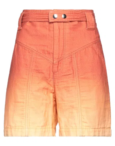 Isabel Marant Woman Shorts & Bermuda Shorts Orange Size 8 Cotton, Linen