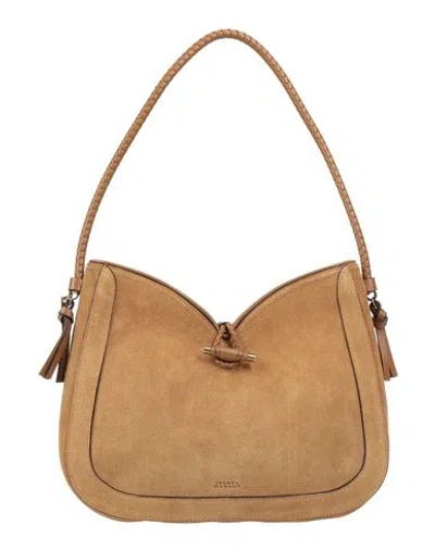 Isabel Marant Woman Shoulder Bag Camel Size - Calfskin In Beige