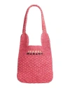 Isabel Marant Woman Shoulder Bag Magenta Size - Natural Raffia In Purple