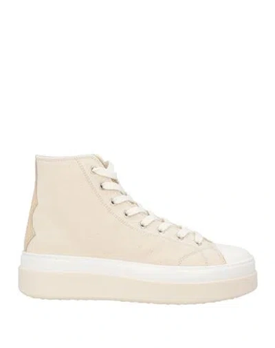 Isabel Marant Woman Sneakers Beige Size 11 Cotton, Soft Leather