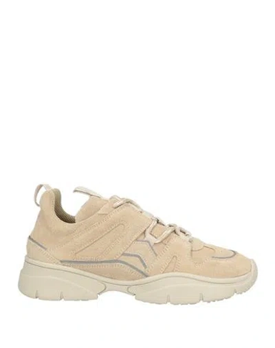 Isabel Marant Woman Sneakers Beige Size 5.5 Cow Leather, Polyester