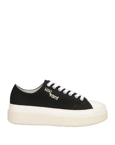 ISABEL MARANT ISABEL MARANT WOMAN SNEAKERS BLACK SIZE 6.5 LEATHER, TEXTILE FIBERS