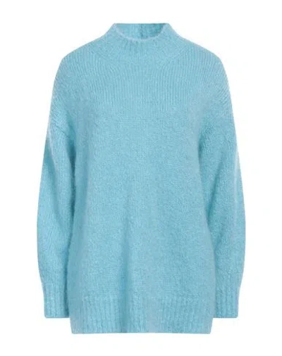 ISABEL MARANT ISABEL MARANT WOMAN TURTLENECK AZURE SIZE 6 MOHAIR WOOL, POLYAMIDE