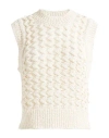 Isabel Marant Faye Zigzag Open Knit Sleeveless Sweater In White