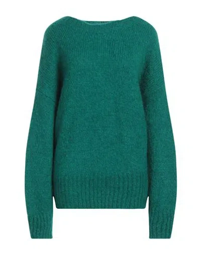 Isabel Marant Woman Sweater Emerald Green Size 10 Mohair Wool, Polyamide