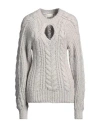 Isabel Marant Woman Sweater Light Grey Size 4 Acrylic, Alpaca Wool, Polyamide, Cotton