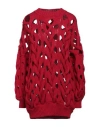 Isabel Marant Ella Oversized Open-knit Merino Wool-blend Sweater In Rot