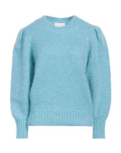 Isabel Marant Woman Sweater Sky Blue Size 8 Mohair Wool, Polyamide In Blue