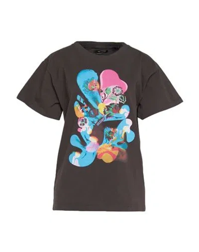 Isabel Marant Woman T-shirt Steel Grey Size L Cotton