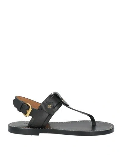 Isabel Marant Woman Thong Sandal Black Size 5 Leather
