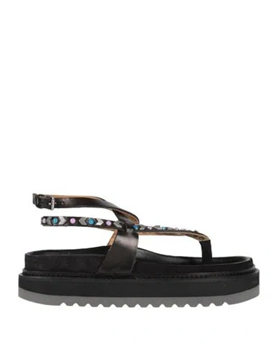 Isabel Marant Woman Thong Sandal Black Size 7 Lambskin