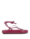 Isabel Marant Tyrian Purple Nappa Leather Soft Puffy Sand Thong Sandals Nd  Donna 40 In Magenta
