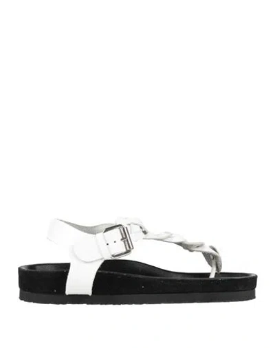 Isabel Marant Woman Thong Sandal White Size 6.5 Calfskin In Black