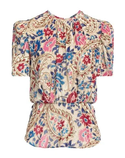 Isabel Marant Woman Top Beige Size 6 Viscose, Silk