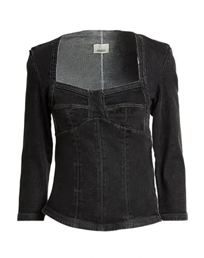 ISABEL MARANT ISABEL MARANT WOMAN TOP BLACK SIZE 2 COTTON, ELASTANE