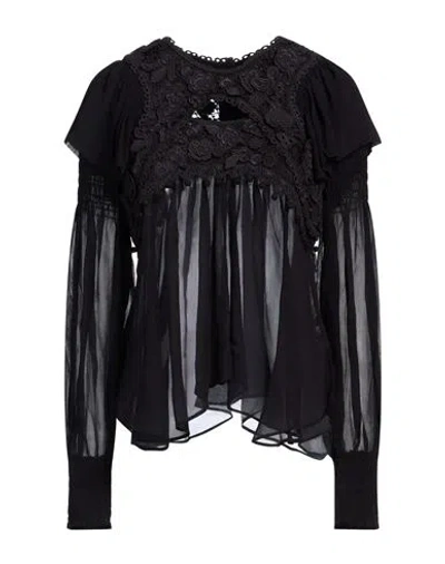 Isabel Marant Woman Top Black Size 8 Silk, Cotton, Polyester