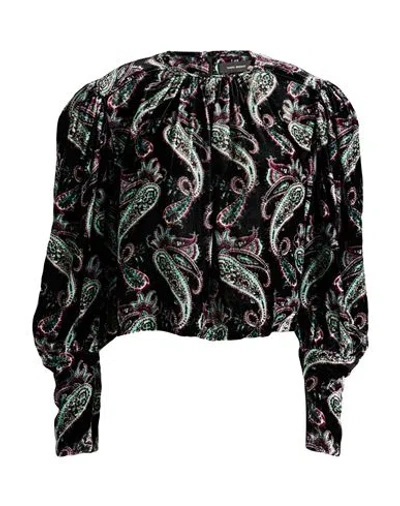 Isabel Marant Miameline Paisley-print Velvet Blouse In Black
