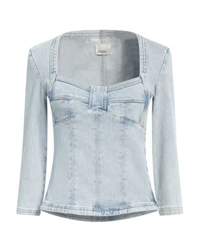 Isabel Marant Woman Top Blue Size 6 Cotton, Elastane