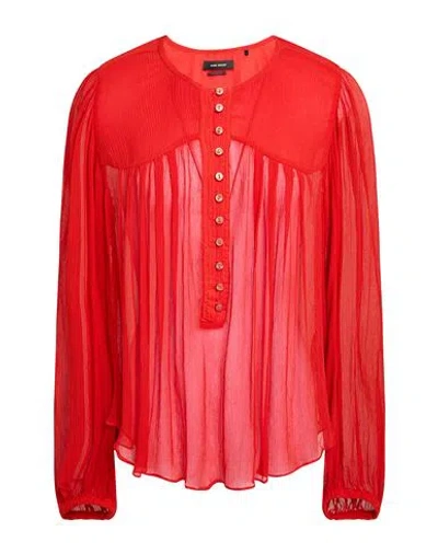 Isabel Marant Woman Top Brick Size 8 Silk In Red