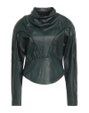 ISABEL MARANT ISABEL MARANT WOMAN TOP DARK GREEN SIZE 8 LAMBSKIN