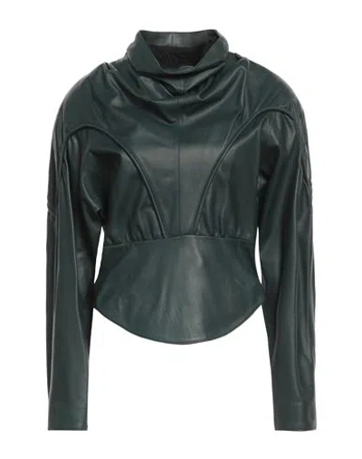 Isabel Marant Woman Top Dark Green Size 8 Lambskin