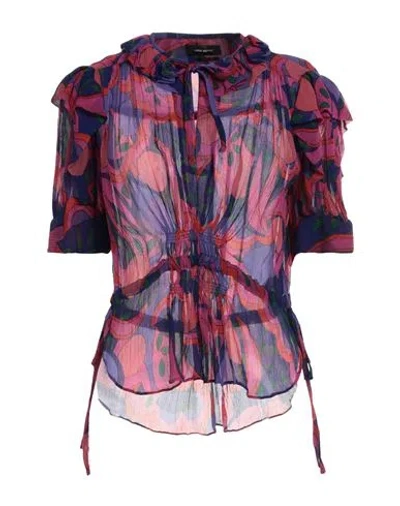 Isabel Marant Woman Top Fuchsia Size 8 Silk In Multi