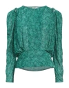 ISABEL MARANT ISABEL MARANT WOMAN TOP GREEN SIZE 4 VISCOSE, SILK