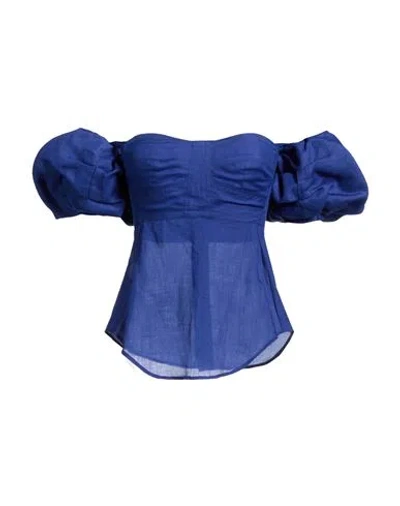 Isabel Marant Woman Top Navy Size 4 Cotton In Blue