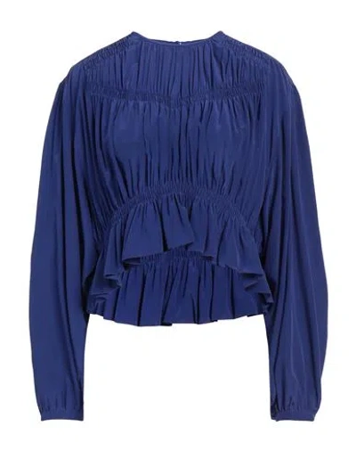 Isabel Marant Woman Top Navy Size 6 Silk In Blue