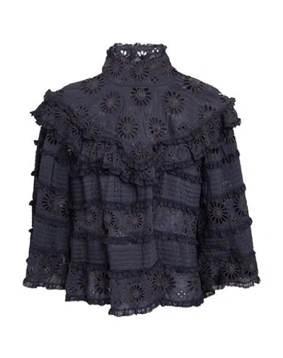 Isabel Marant Woman Top Navy Size 6 Cotton, Silk In Navy