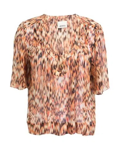 Isabel Marant Woman Top Orange Size 8 Silk In Brown
